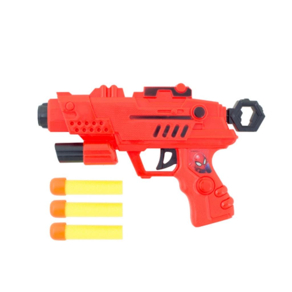 Pistola De Brinquedo Lança Dardo Homem Aranha Spider Man Aventura E Diversão 4 Dardos Para Ação