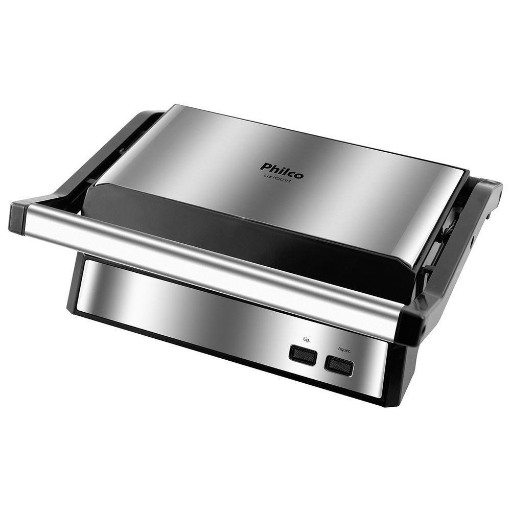 Grill E Sanduicheira Elétrico Philco Pgr21pi 2 Em 1 Inox 1000w De Potência