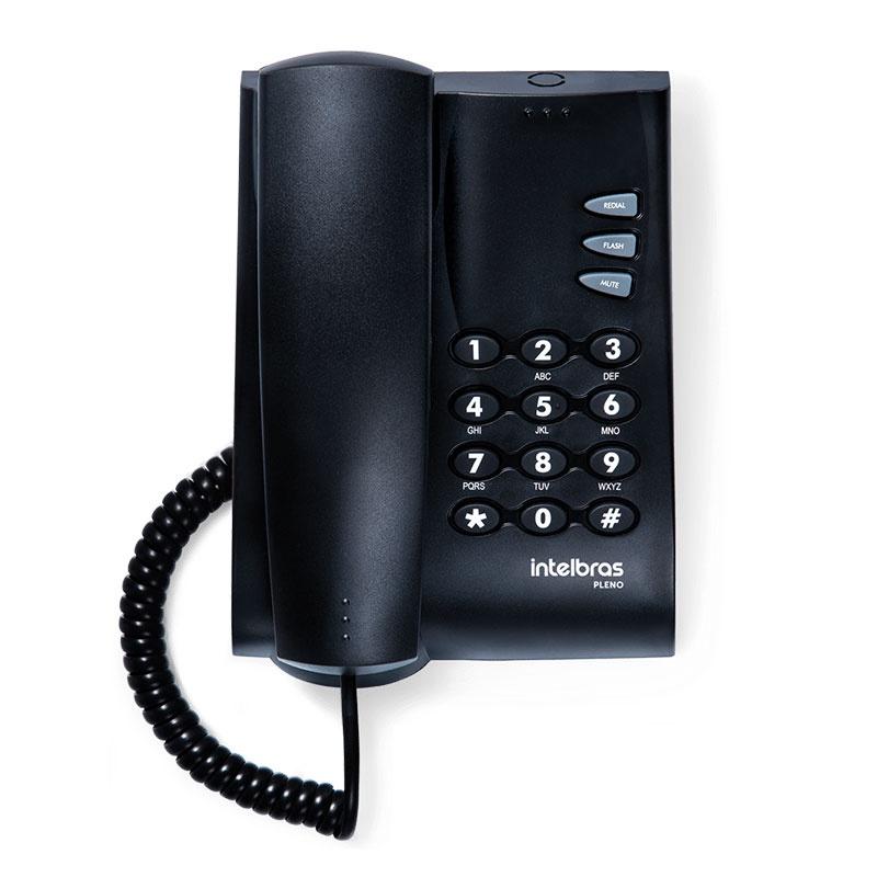Telefone Pleno Sem Chave Com Fio Preto 4080051 Intelbras