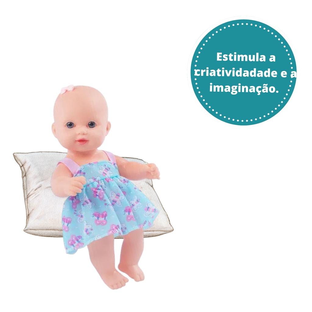 Boneca Coleção Baby Junior Fofinha 27cm Em Vinil Cotiplas