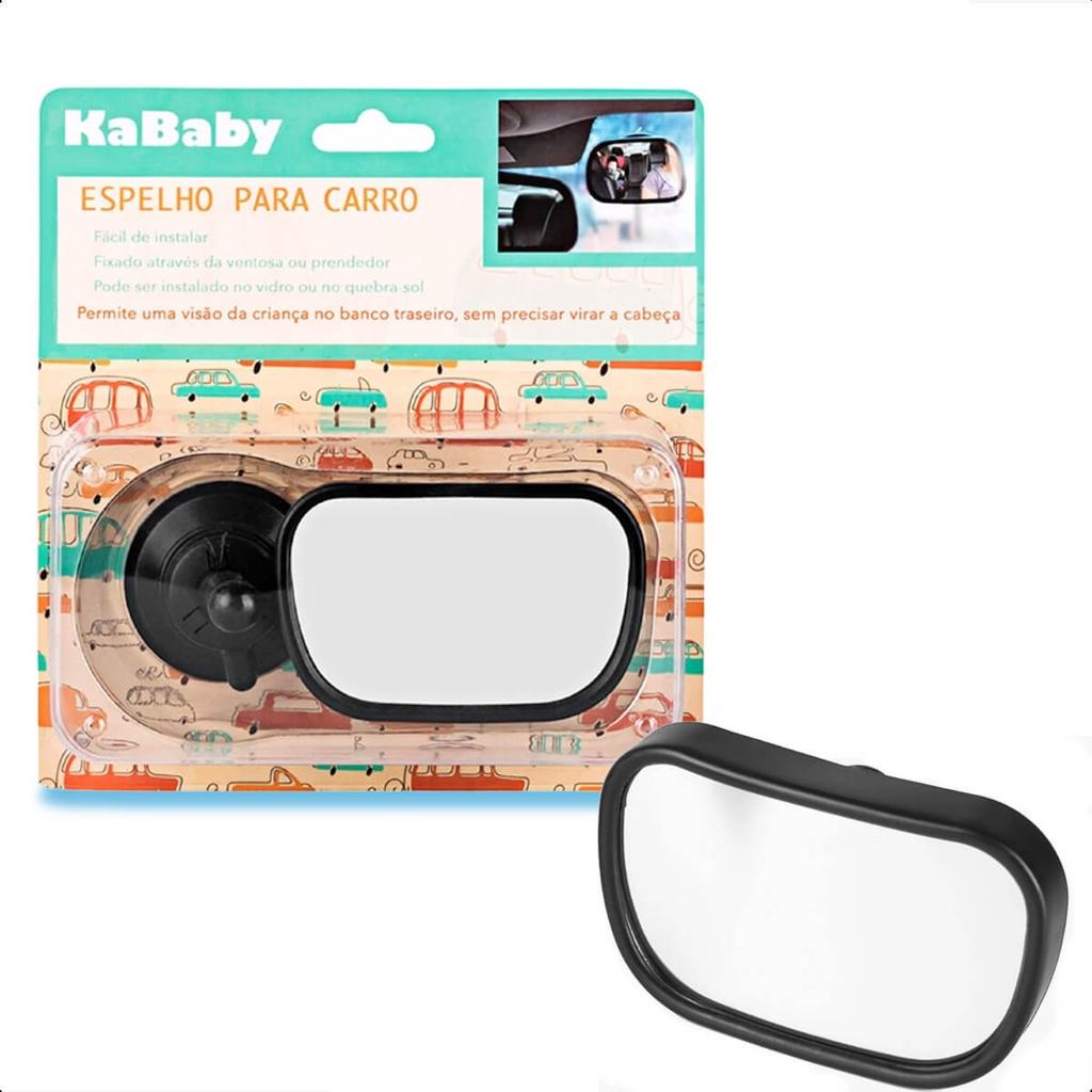Espelho Retrovisor Para Banco Traseiro Monitore O Bebê Instale Com Ventosa/prendedor Preto Kababy 16501p