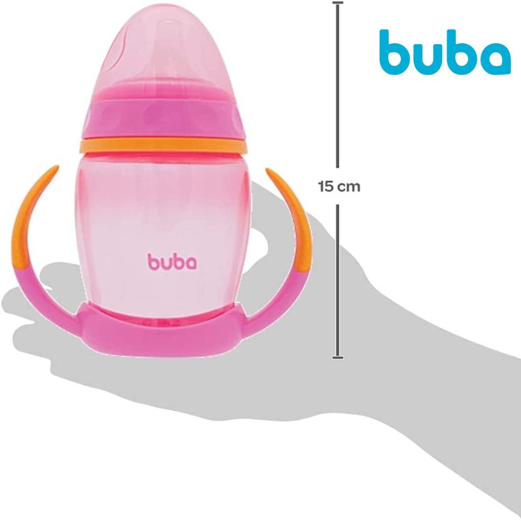 Copinho De Bebê Com Alça Removível Bico De Silicone Rosa 250ml 12635 - Buba