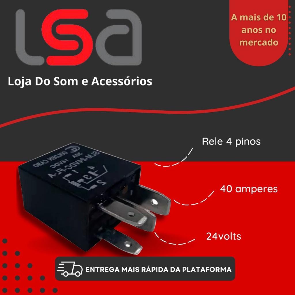 Rele Automotivo Auxiliar Universal Gc 4 Pinos 40a Amperes 24v Volts