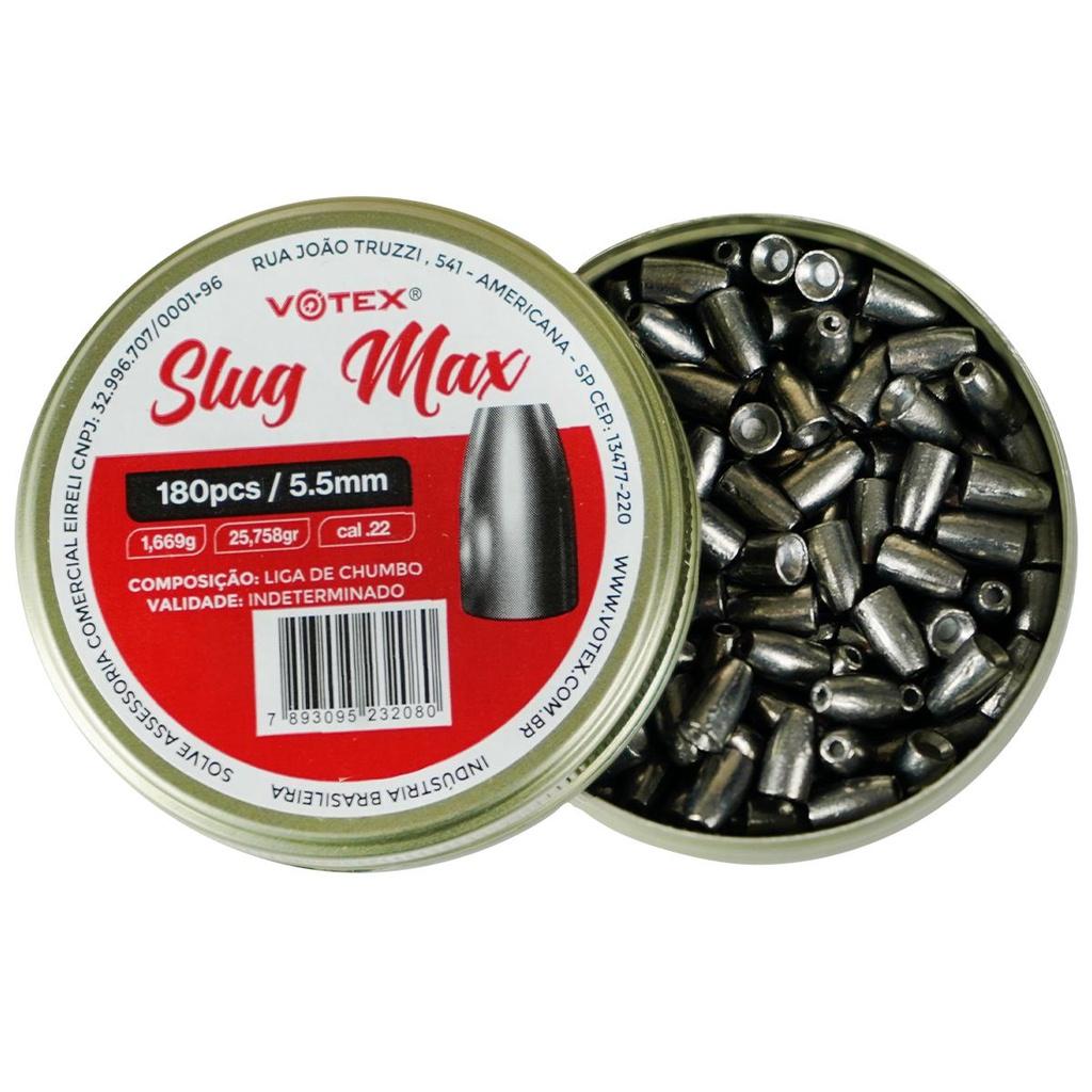 Chumbinho 5.5mm Votex Slug MAX 180un. P/Carabina