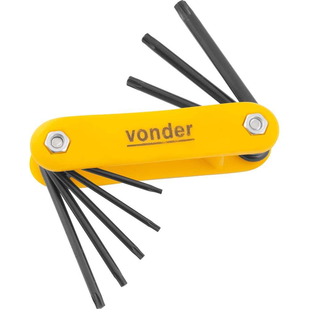 Chave Allen Torx L Jogo 8 Peçast9 T10 T15 T20 T25 T27 T30 E T40 Hexalobular Vonder Oferta Premium