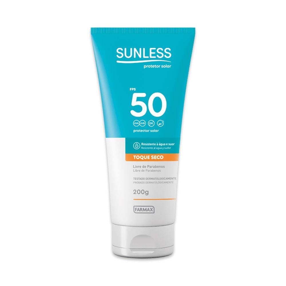 Protetor Solar Sunless FPS 50 Toque Seco 200G Farmax