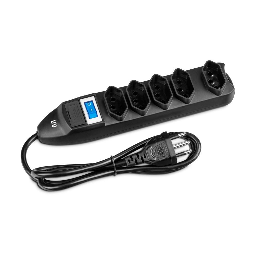 Filtro De Linha 5 Tomadas 90cm Preto Multi - Wi297