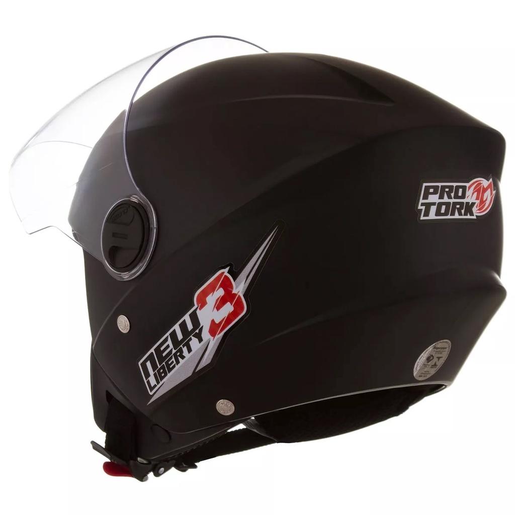 Capacete Motoboy PRO Tork New Liberty Three Aberto Fosco Passageiro Mototaxi Uber 99