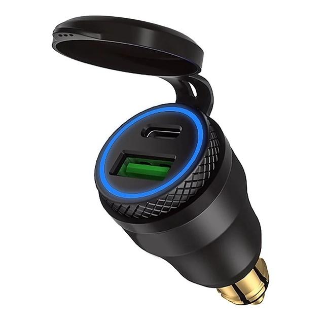 Adaptador Carregador USB Tipo C Moto Europeu Bmw Trimph Ktm