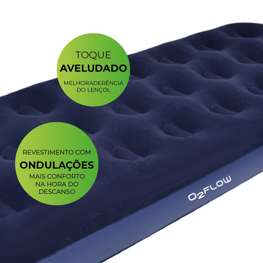 Colchao Inflavel Solteiro Multiuso 100kg Portatil Conforto O2flow (não Acompanha Bomba)