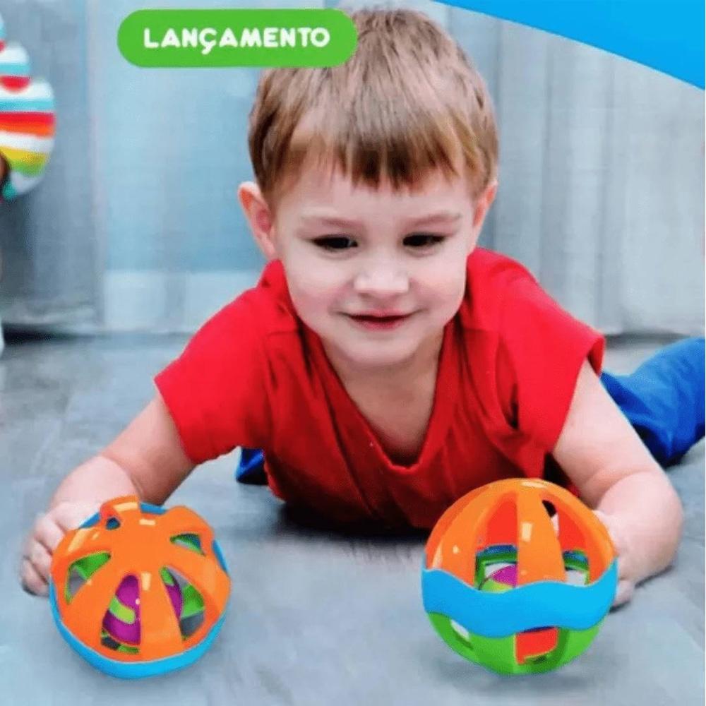 Bolinha Chocalho Didática Educativa Pedagógica Criança Colorida