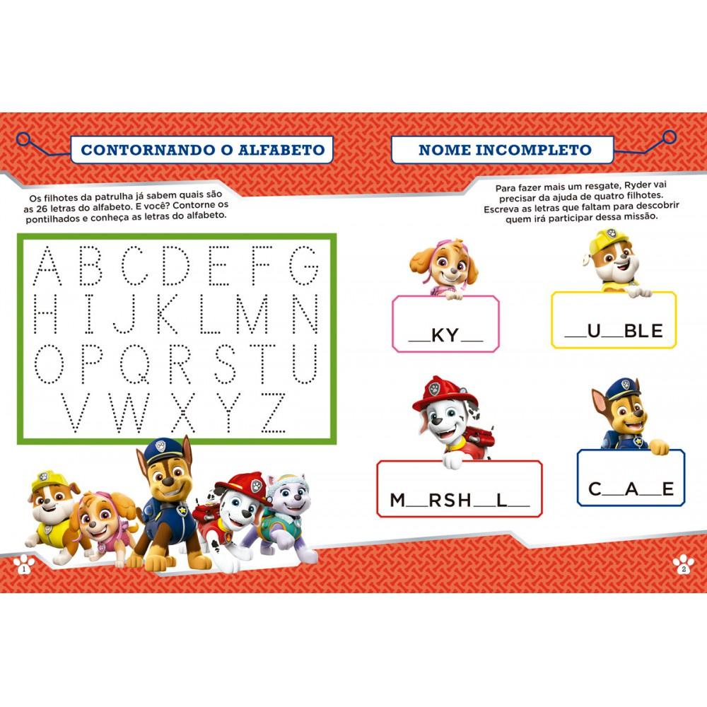 Livro Escreva E Apague Patrulha Canina - Brincando Com Letras E Nú