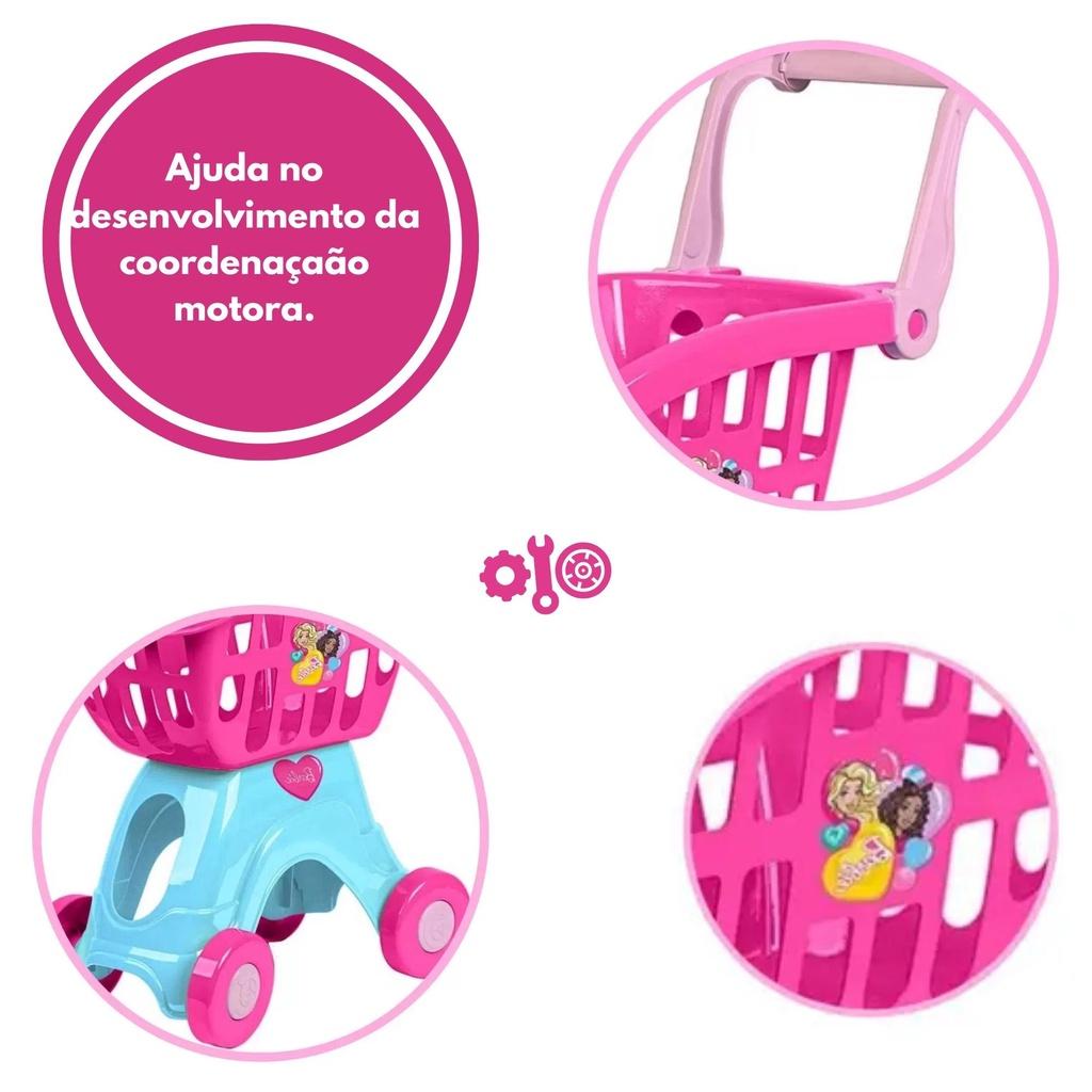 Carrinho De Compras Barbie Chef 50cm Brincando De Ir Ao Mercado E Feira Cotiplas