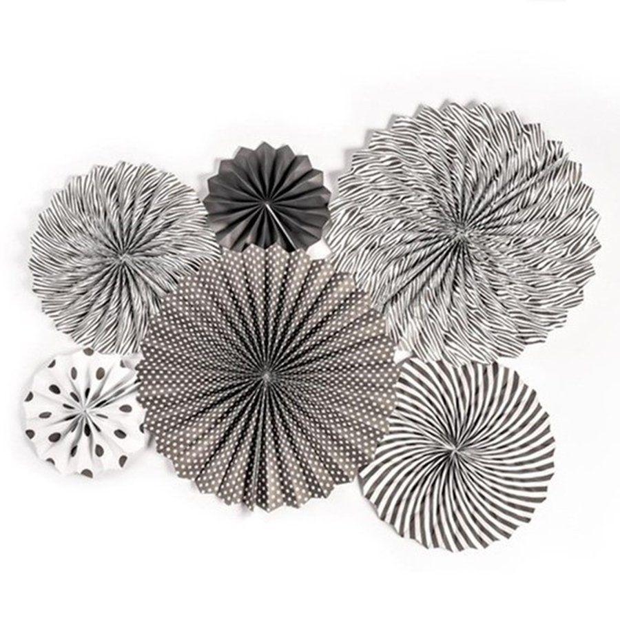 Enfeite Decorativo Leque Liso - Preto - 06 Unidades - Art Lille - Rizzo