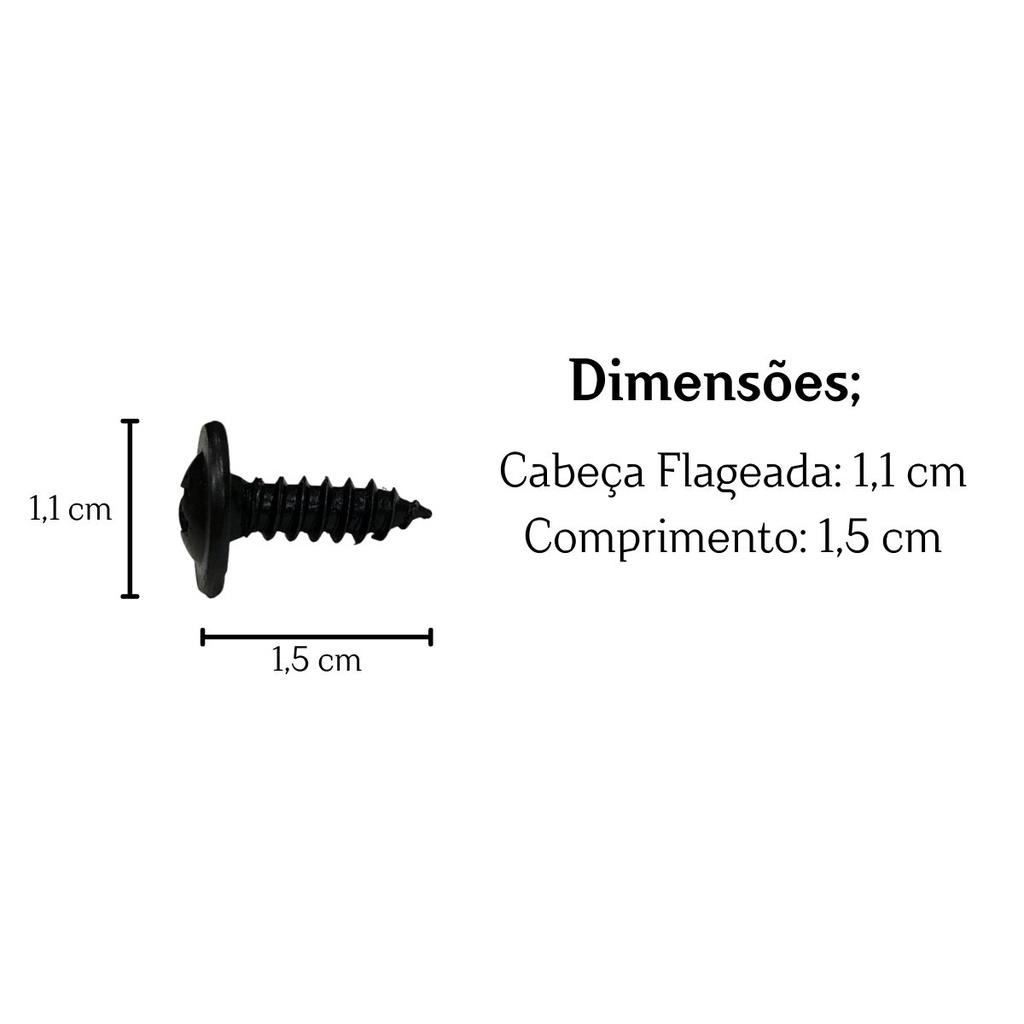 Parafuso Preto Philips Flangeado Pequeno 4x13mm Soberbo Resistente Ponta Agulha Drywall 100 Unidades