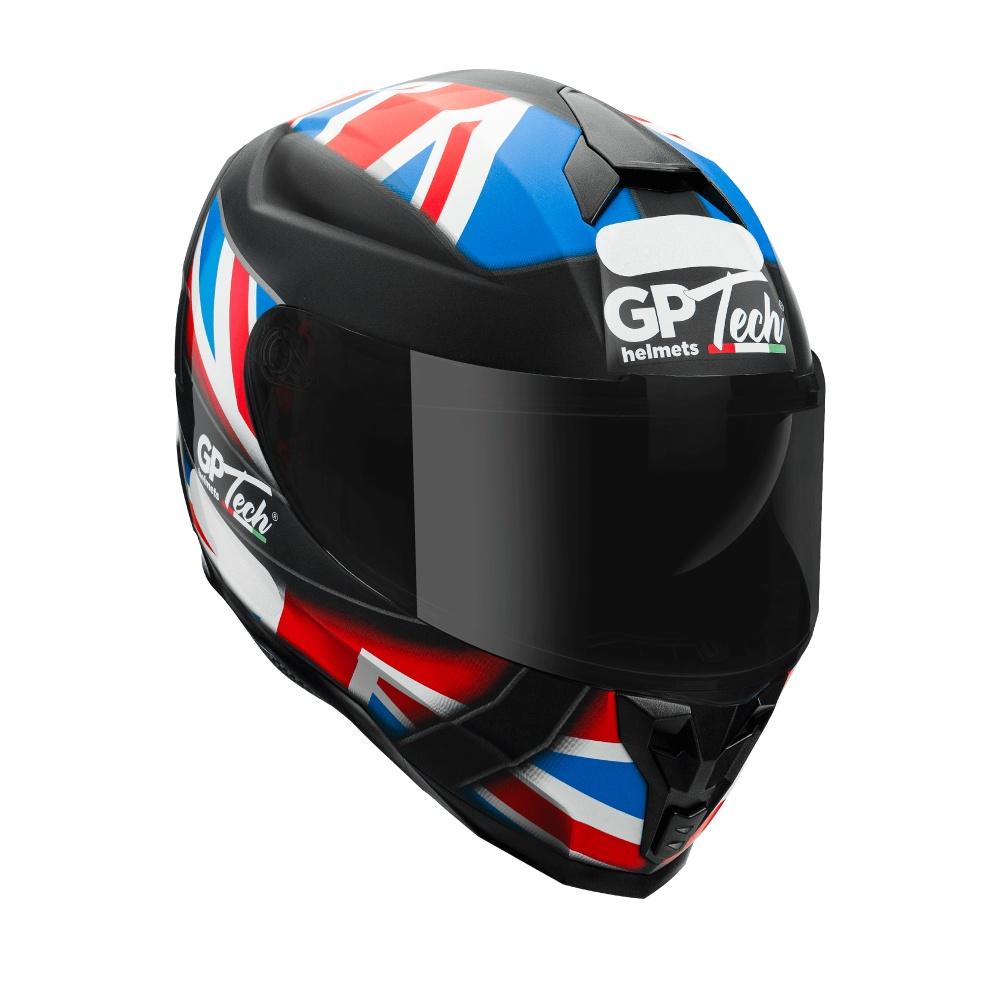 Capacete Motoclista Gp Tech ULTRA Uk Sv Fosco C/Viseira Interna Fumê + Narigueira