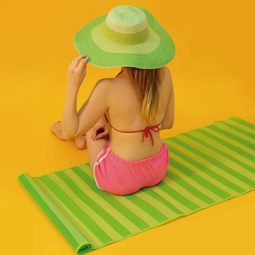 Esteira De Praia Dobrável Em Polipropileno Verde 3655 - Mor