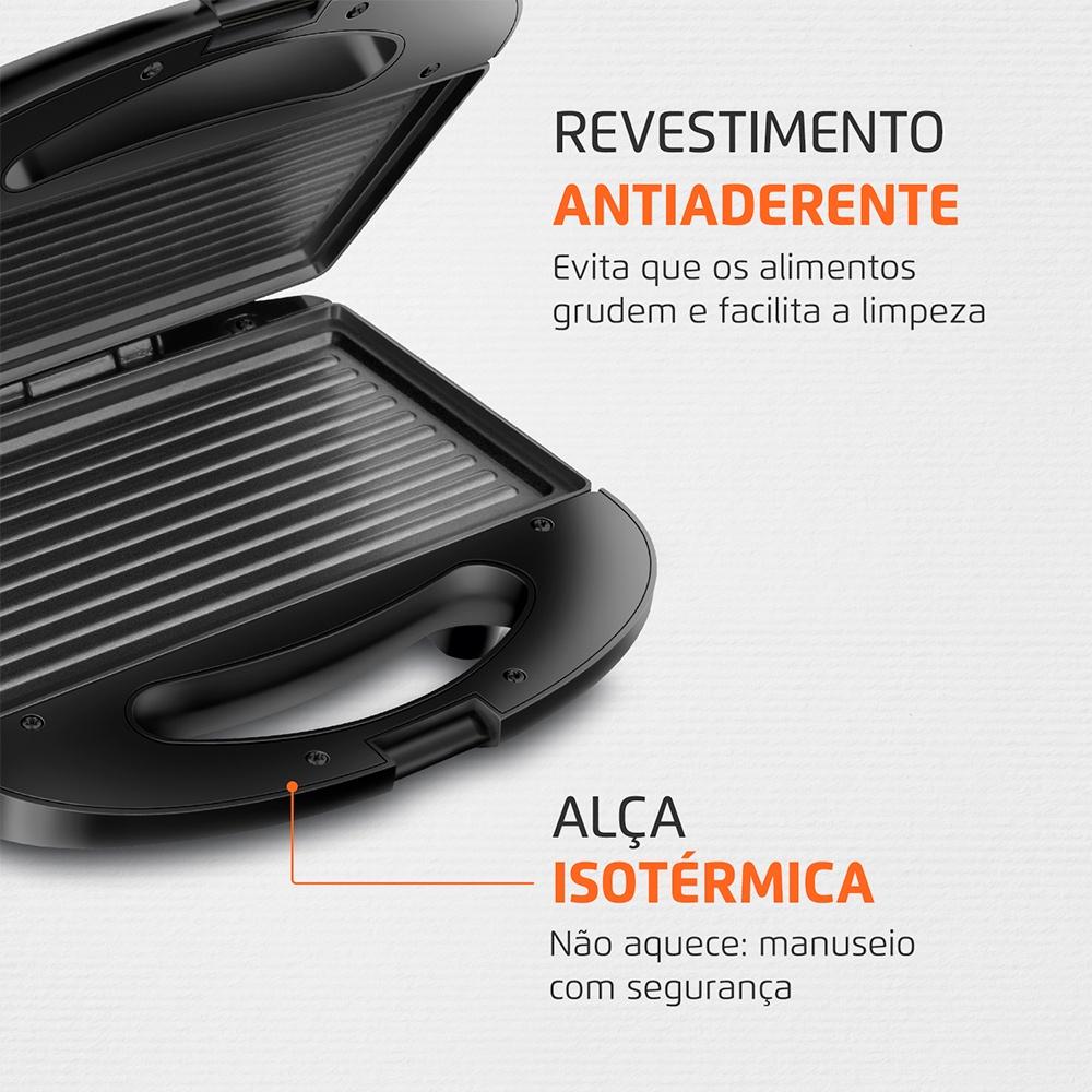 Sanduicheira Master Grill Mondial Inox S-20 750W 127V - Filial Sp