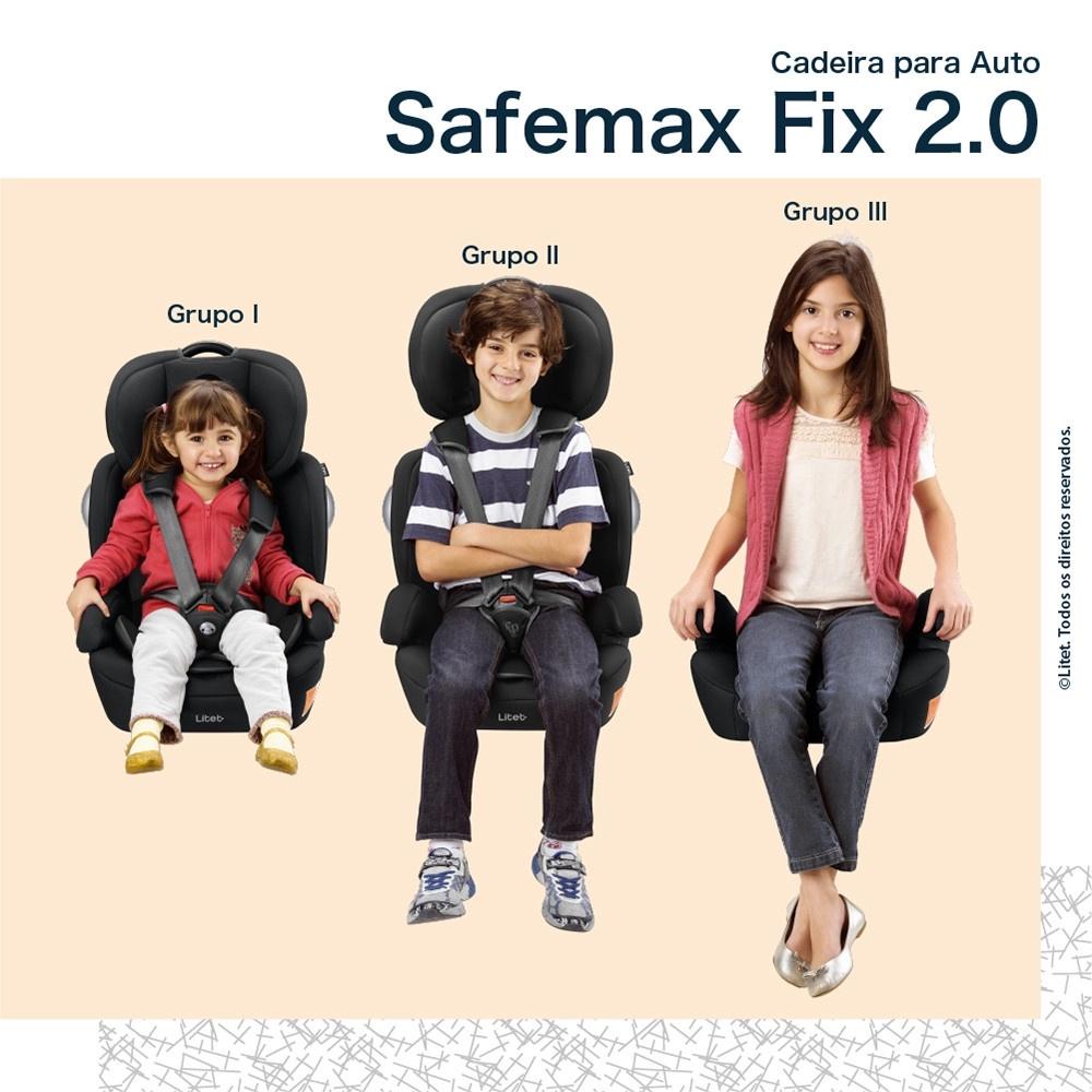 Cadeirinha Infantil Para Carro Safemax Fix 2.0 Isofix 9-36 Kg Preta Litet - Bb459