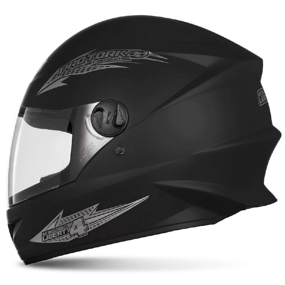 Capacete Para Moto PRO Tork New Liberty Four Preto Fosco 58