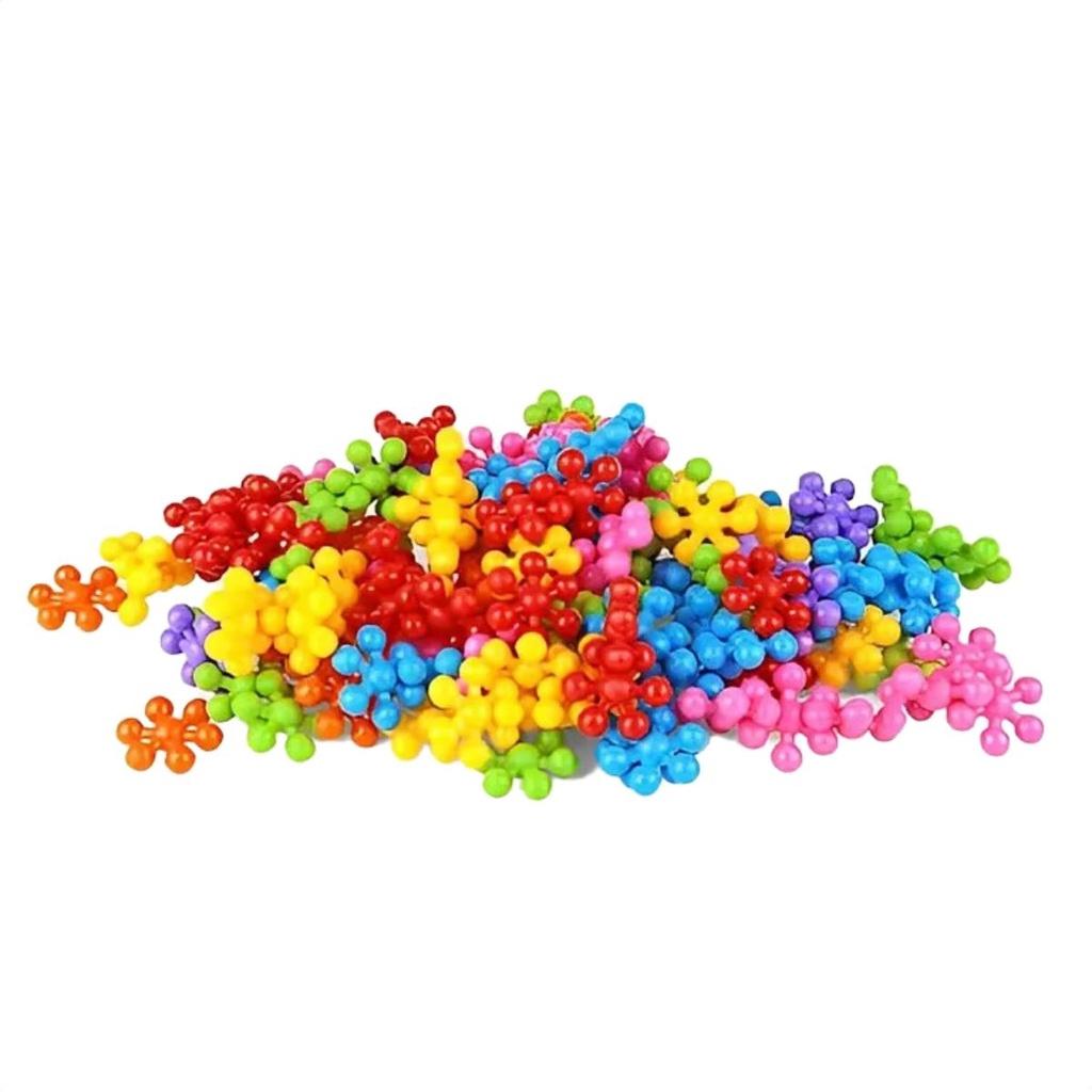 Blocos De Montar Colorido Brinquedo Infantil De Encaixar 100 Peças Educativo