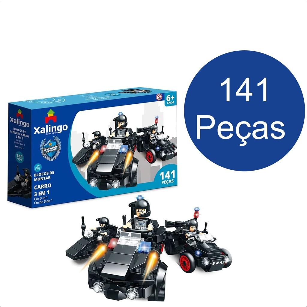 Brinquedo De Encaixe Operações Especiais Carro 3 Em 1 141 Peças Raciocínio Percepção +de 6 Anos Xalingo