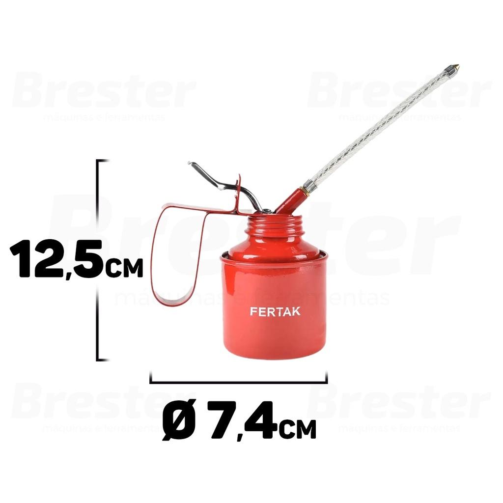 Almotolia Metálica Fertak 250 Ml Com Bico Flexível E Rígido