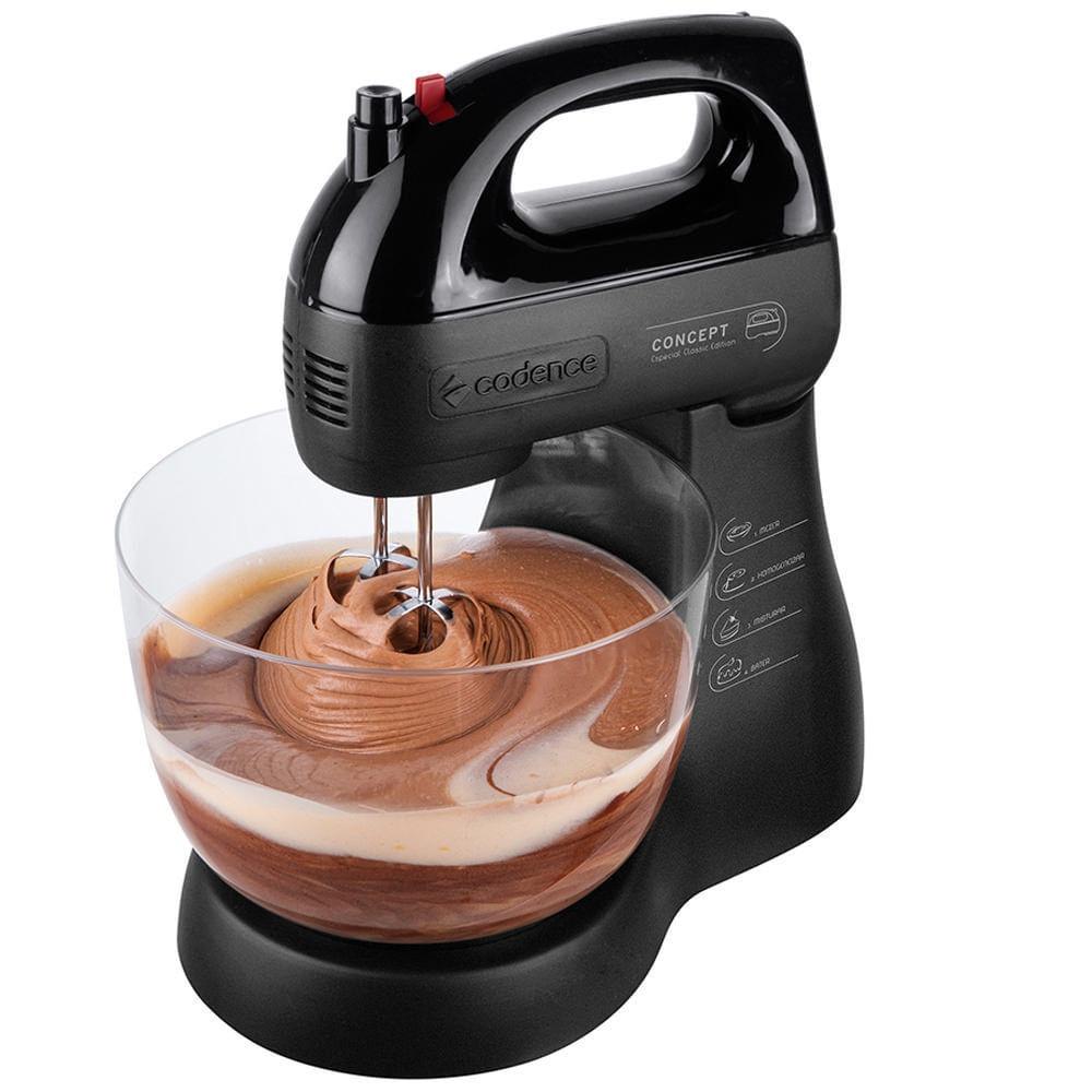 Batedeira Com 2 Tigelas 4 Velocidades Concept Special 127V Preto Cadence