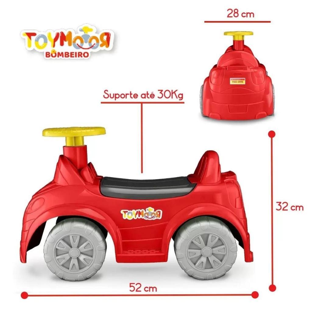 Carrinho Infantil Para Passear Toymotor Bombeiro Suporta 30kg 0159 - Roma