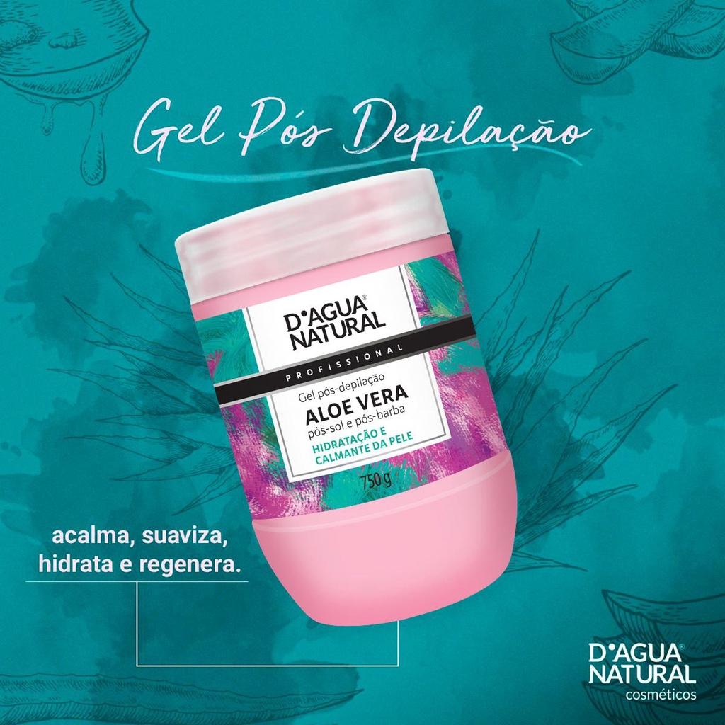 Gel Pós-depilação Dagua Natural Aloe Vera 750g Pós-sol Pós-barba Hidratação E Calmante Da Pele