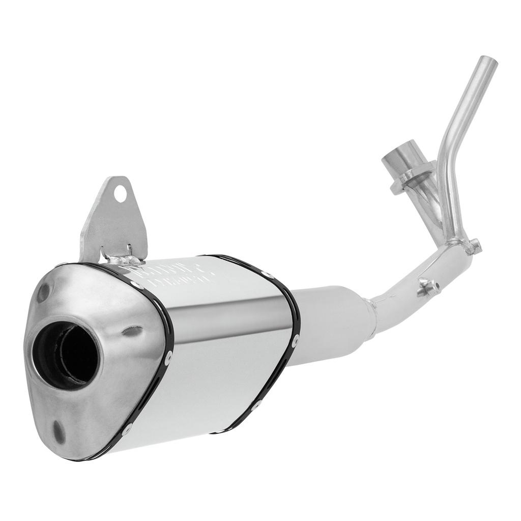 Escapamento Escape Moto Esportivo PRO Tork Mini 3 Stamp Crypton 2010 Até 2016 Cromado Com Ponteira