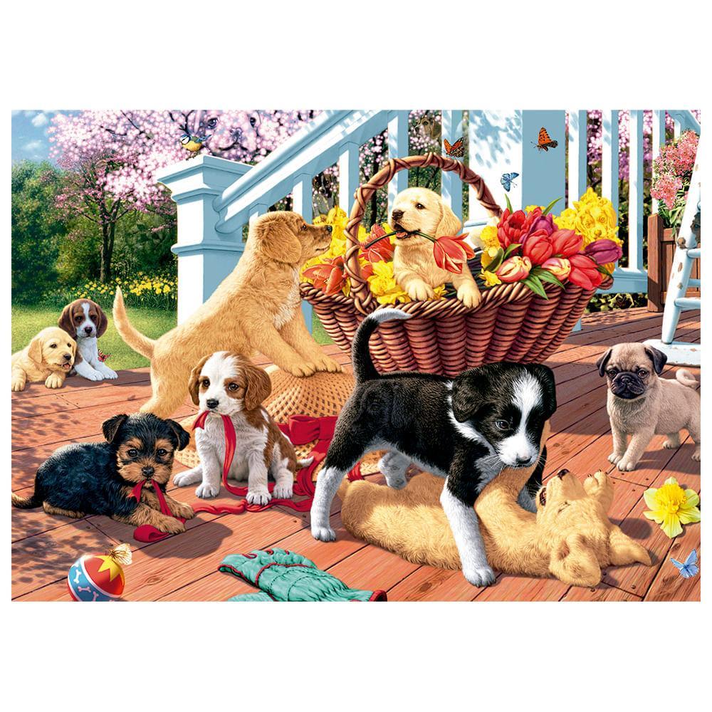 Puzzle 1000 Peças Filhotes Brincando
