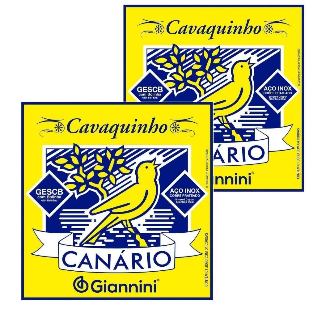 Kit 2 Encordoamento Cavaco Aço Giannini Gescb Canario Bolinha