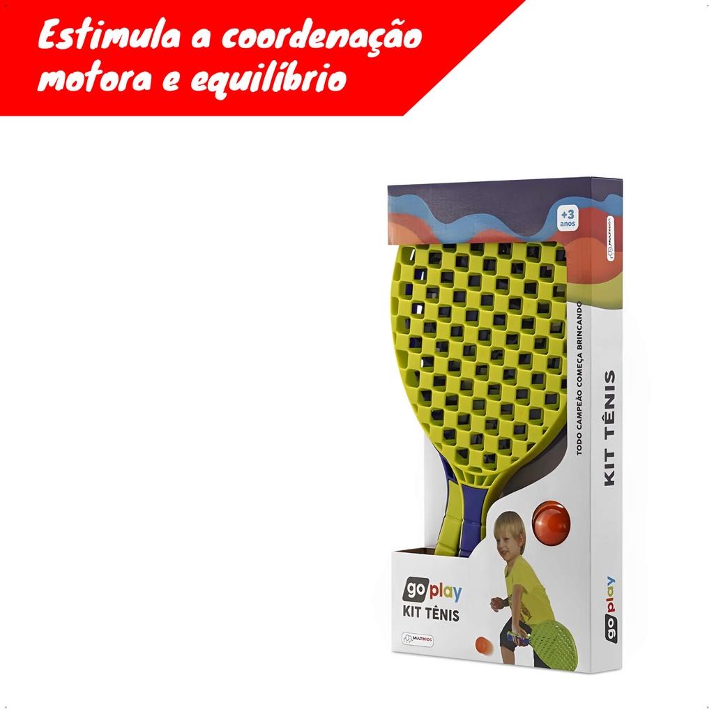 Go Play Kit Tênis Com 2 Raquetes E Bolinha Esporte Infantil Brinquedo Multikids - Br949