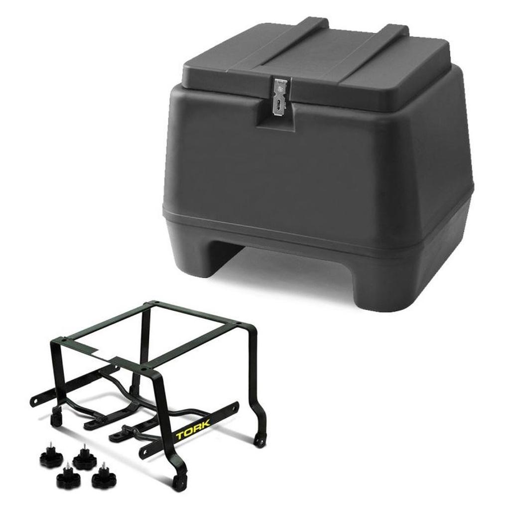 Kit Baú Bauleto 80 Litros + Suporte Removível Moto Titan 160 2016 2017 2018