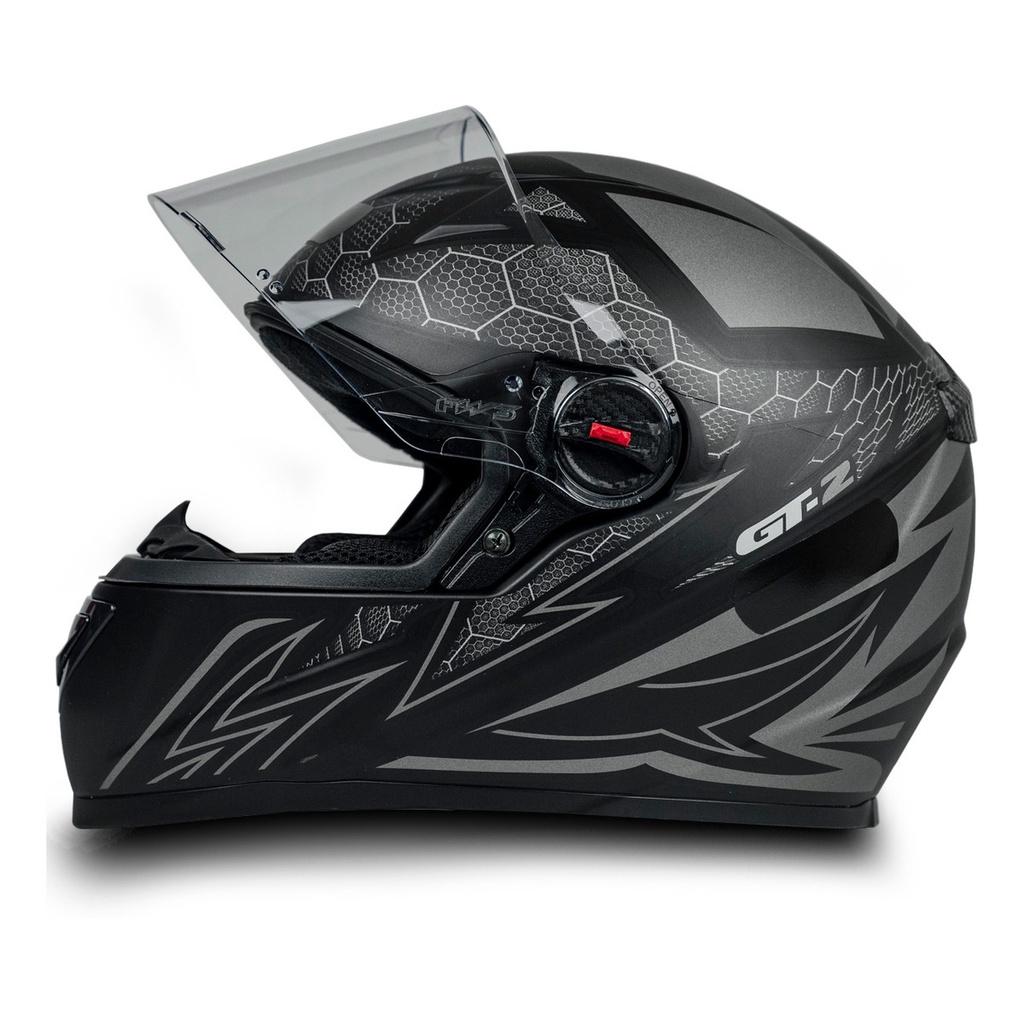 Capacete Fechado GT2 Preto Fosco Rosa Vermelho Fosco Brilhante Narigueir Aespuma Densidade D28 FW3