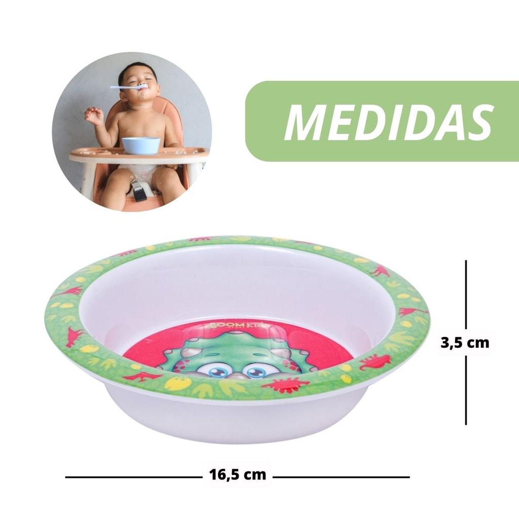Prato Fundo Infantil Tipo Bowl 350ml Animais Frutas Introdução Alimentar
