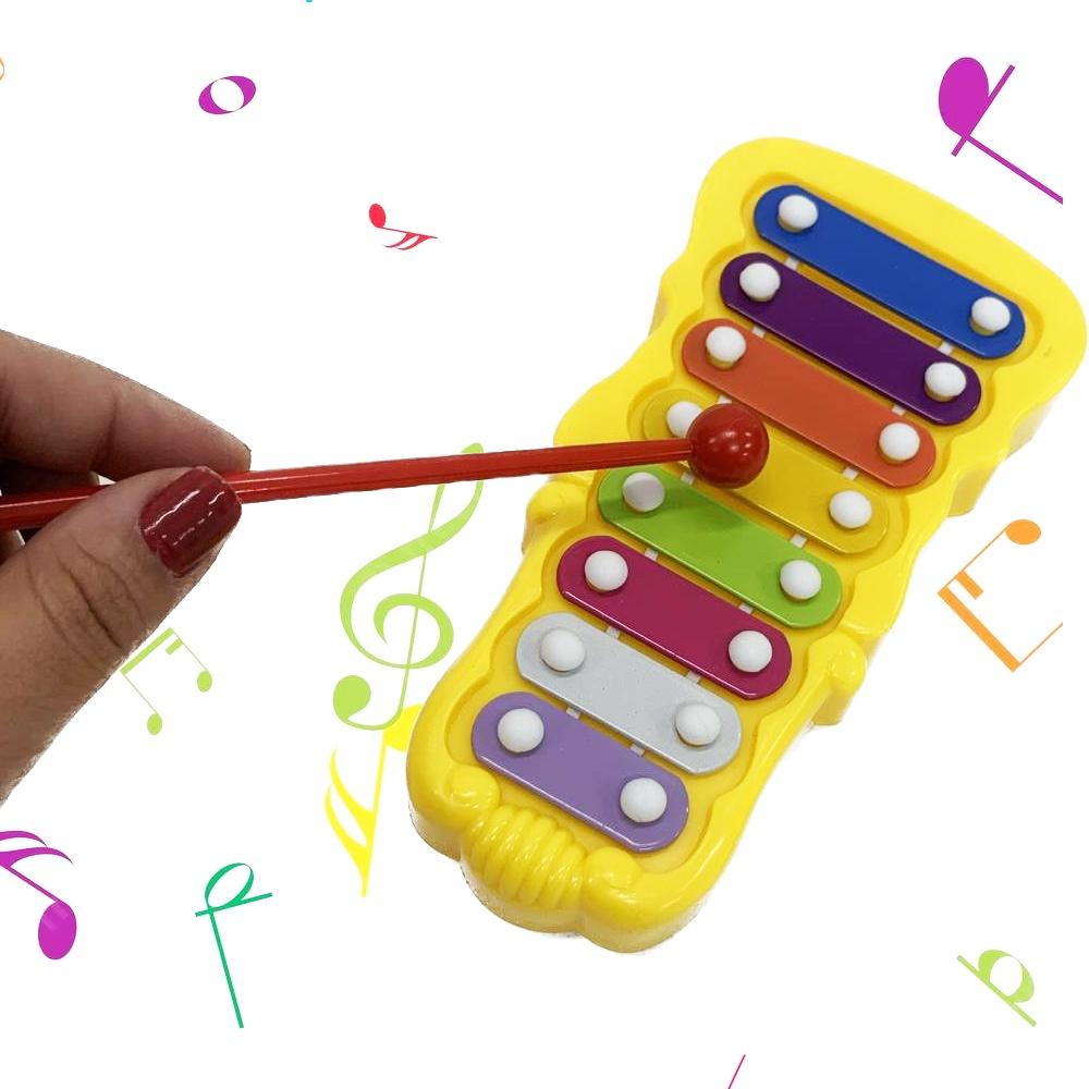 Xilofone Brinquedo Educativo Musical Pedagógico Montessori Colorido E Crianças Pequenas