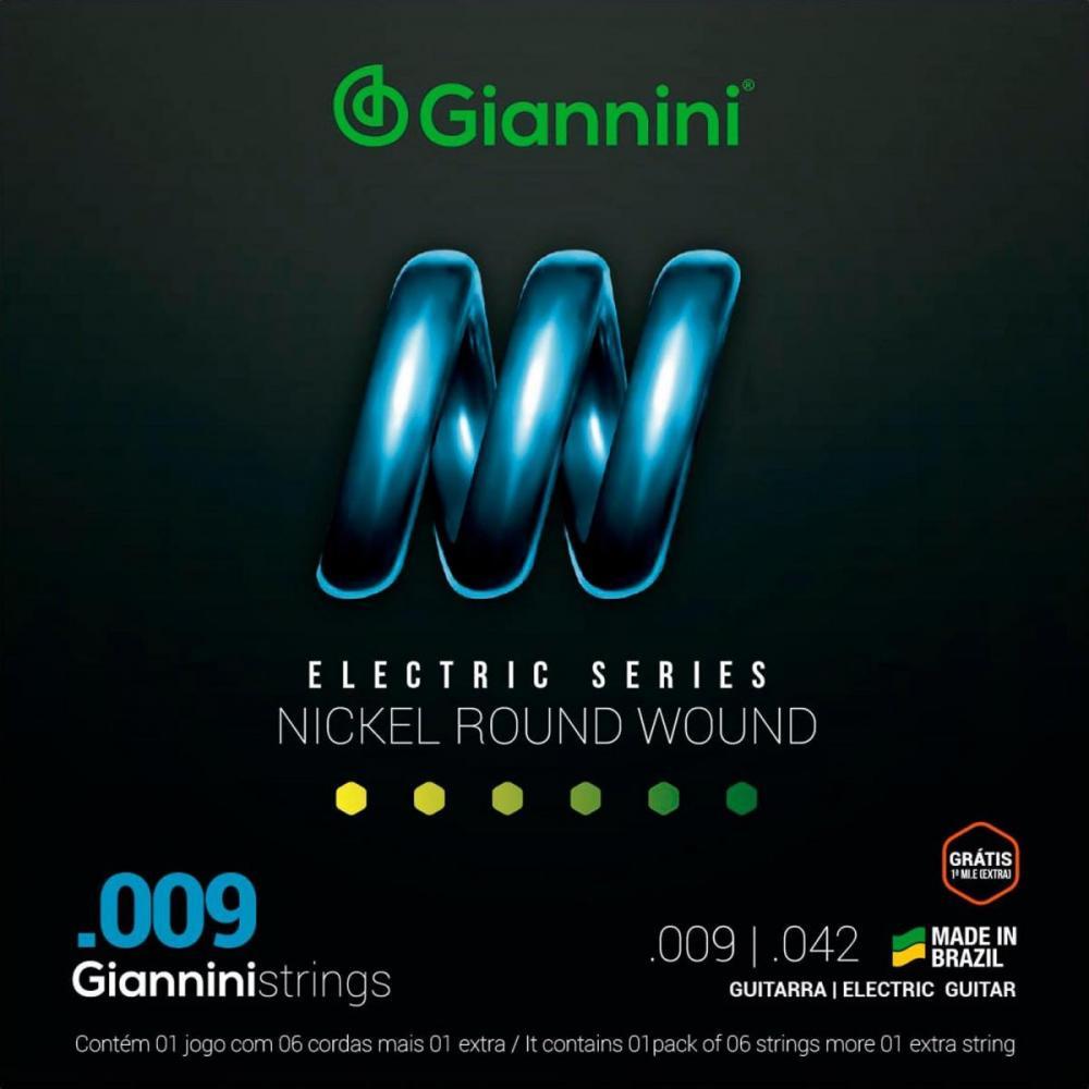 Encordoamento Guitarra Giannini Geegst.9 Nickel