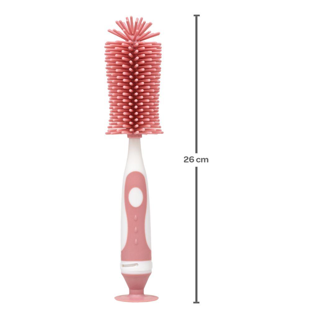 Escova De Lavar Mamadeira Cerdas Silicone Rosa Limpador De Bicos 16274 Buba