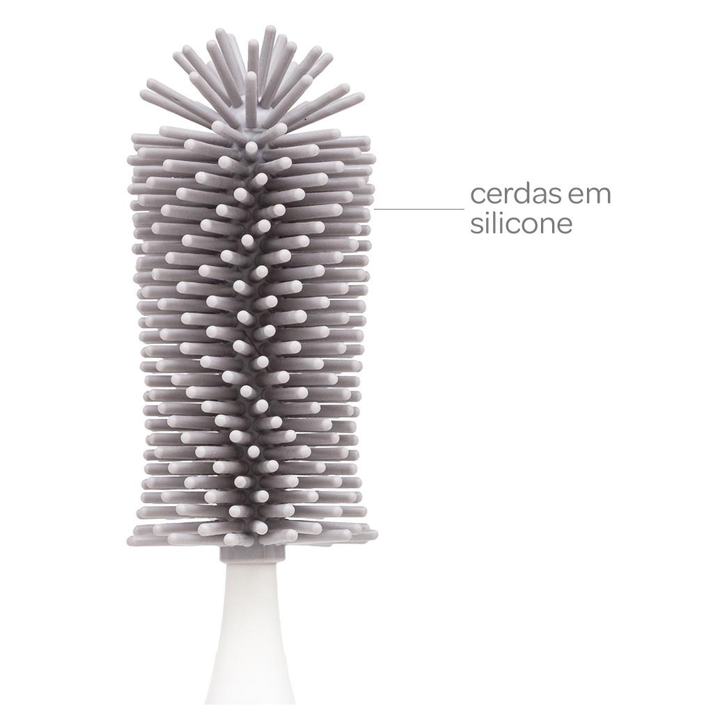 Escova Cinza Para Mamadeira E Bico Em Silicone 16276 - Buba