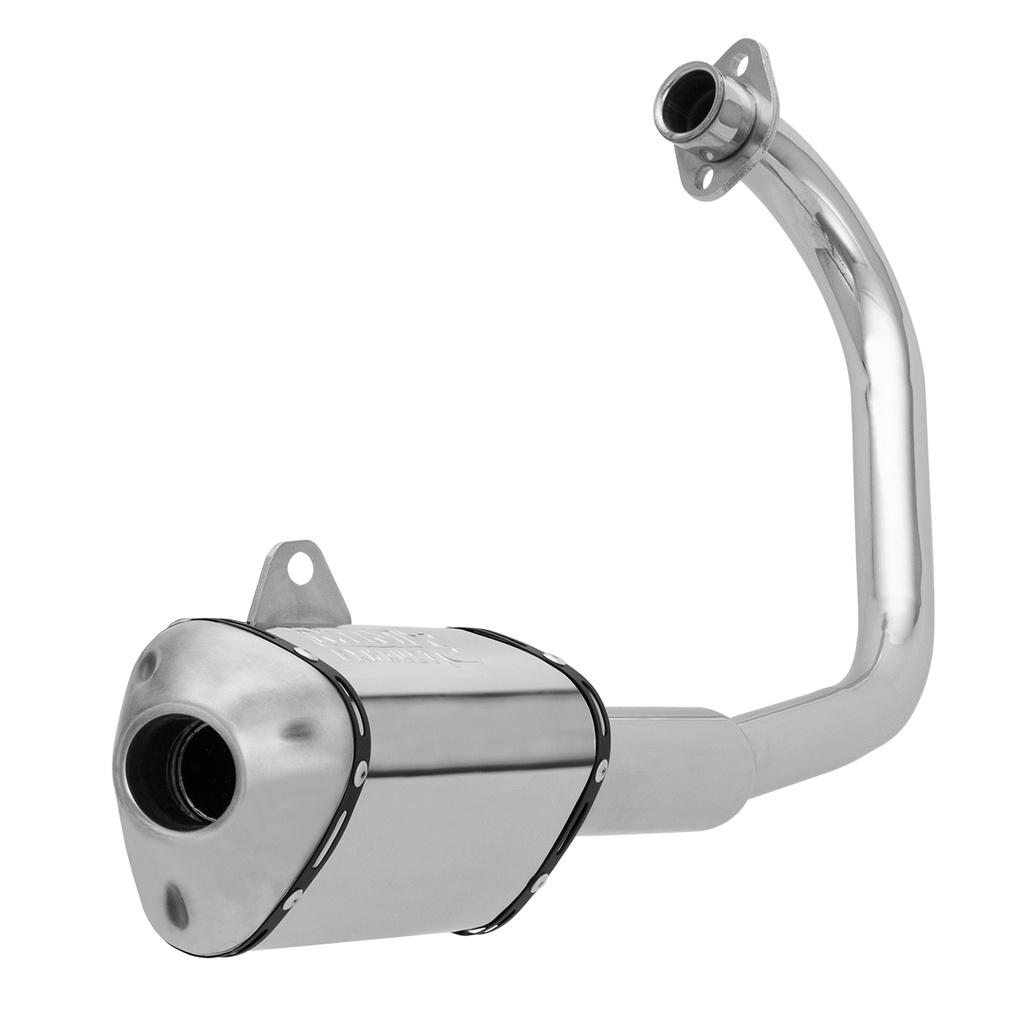 Escapamento Escape Esportivo Moto PRO Tork Mini 3 Stamp Titan Es 125 2000 - 2004 Cromado Ponteira