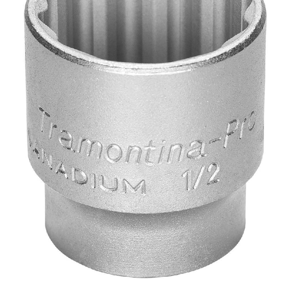 Soquete Estriado Em Aço Cromo Vanádio 26 Mm - Encaixe 1/2 Tramontina PRO