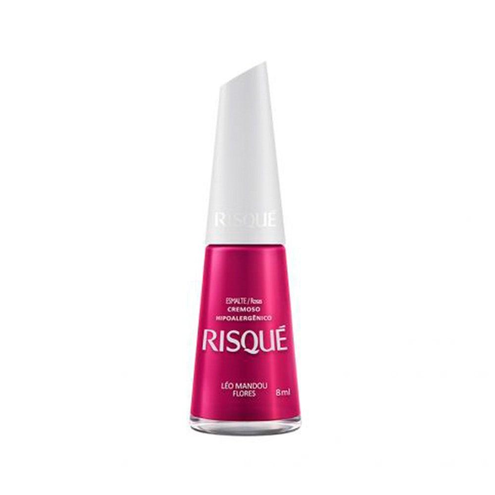 Esmalte Risqué Ser Pink Cremoso Léo Mandou Flores