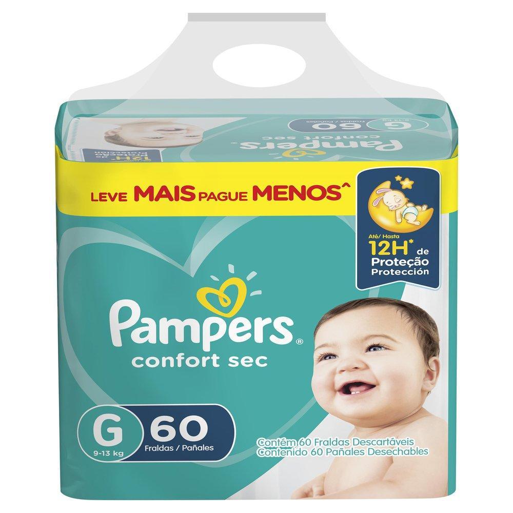 Fralda Pampers Confort Sec Pack Tamanho G 60 Unidades