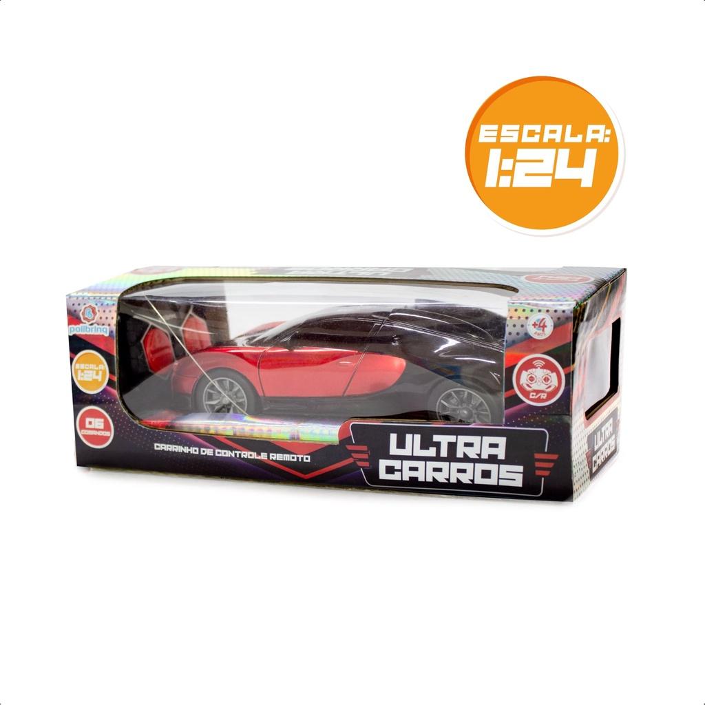 Brinquedo Carrinho De Controle Remoto Com 6 Comandos Linha ULTRA Carros Escala 1 4 Sortido Unitário Polibrinq