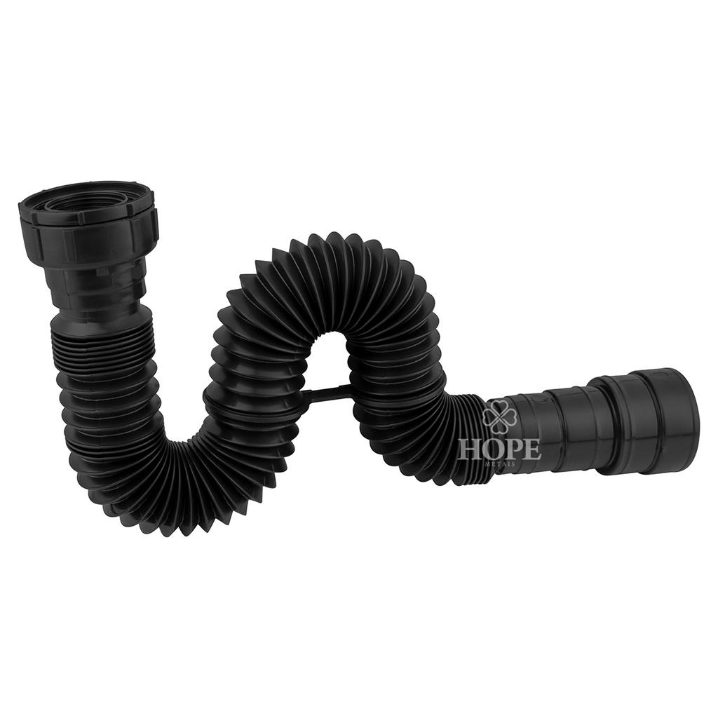 Kit 3 Sifão Sanfonado Ajustável Pia Cozinha Tanque Preto