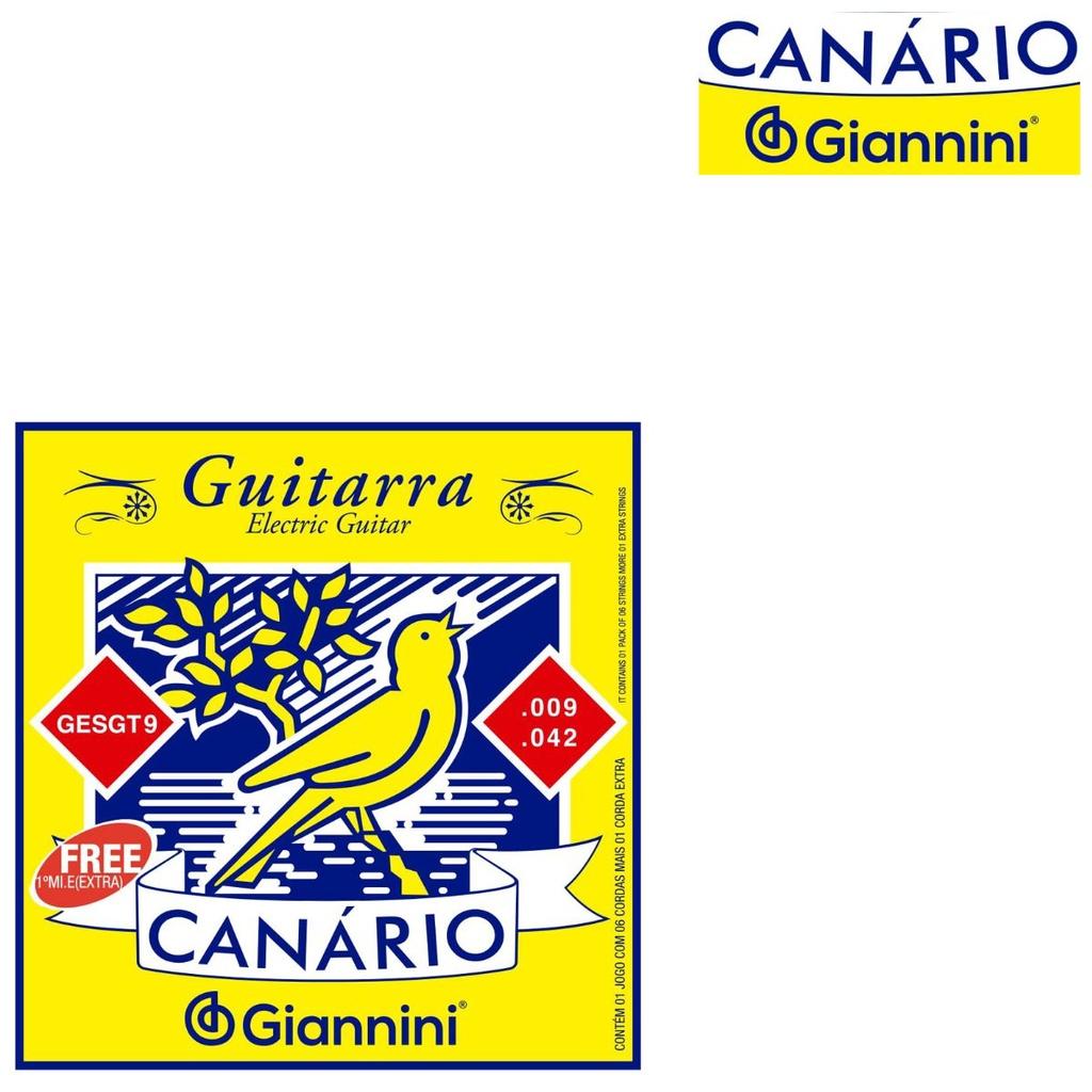 Encordoamento Guitarra Giannini Canário Gesgt9 0.009 Aço