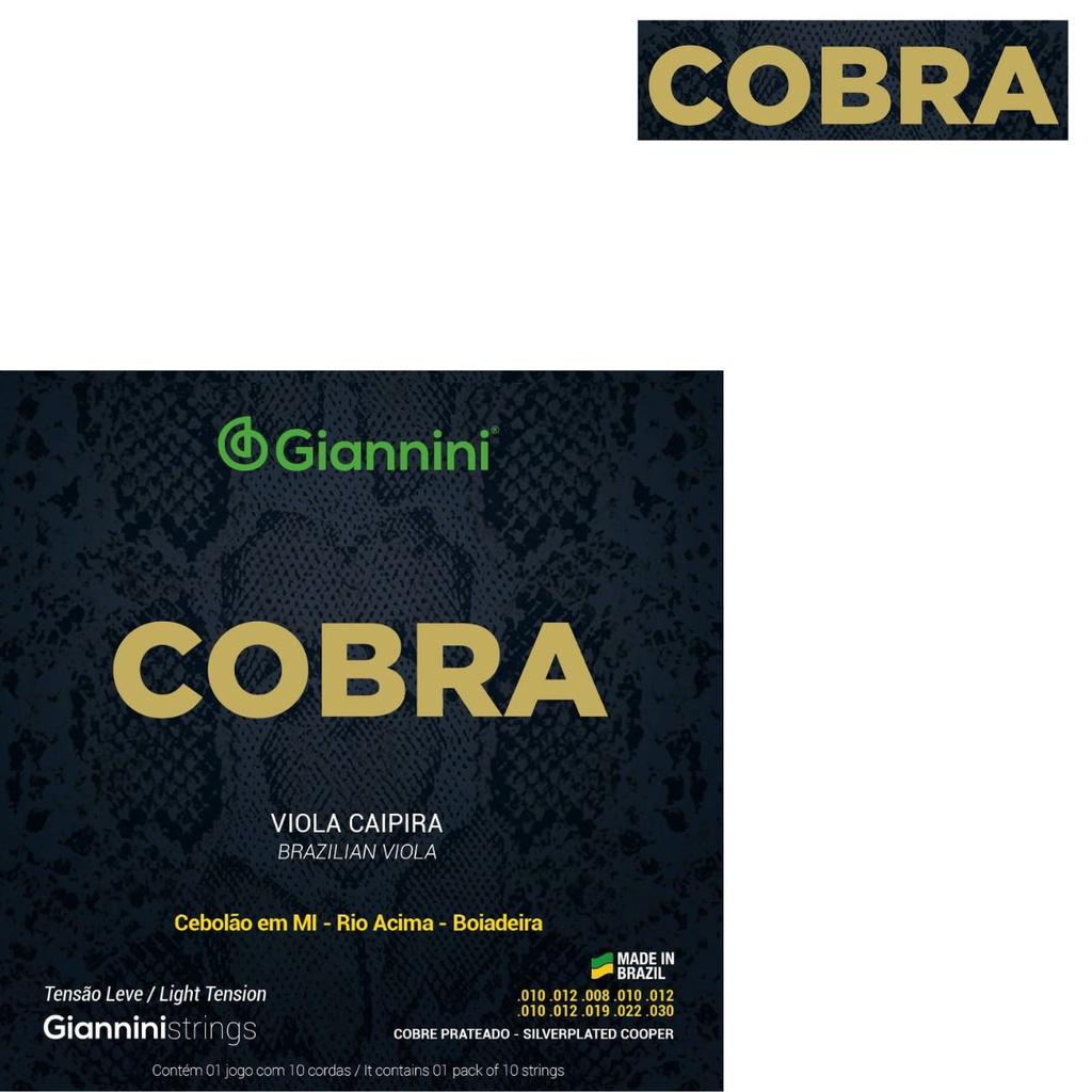 Kit 5 Encordoamento Viola Giannini Cobra Gesvl Cobre Prateado Leve