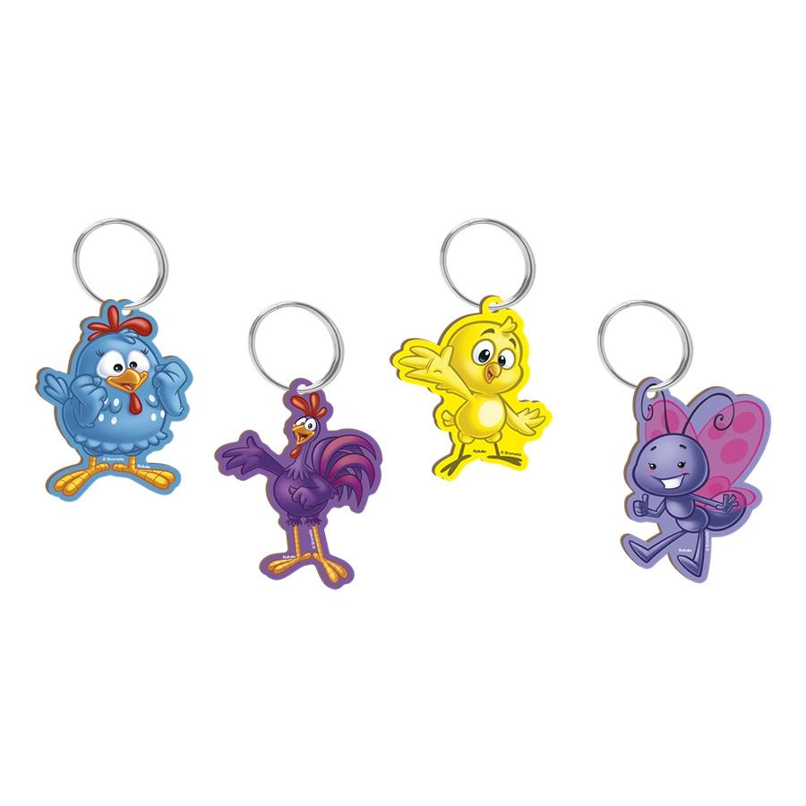Chaveiro Mdf Galinha Pintadinha - 1 Pacote 4 Peças - Festcolor - Rizzo